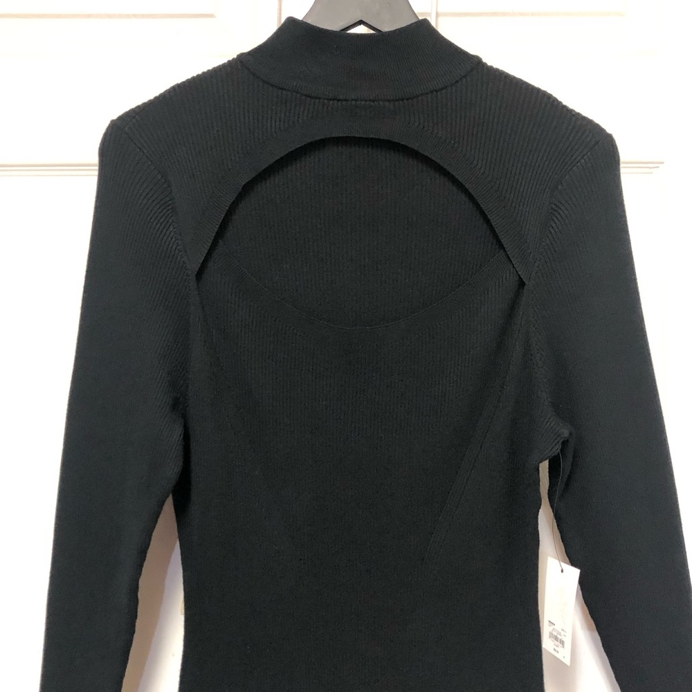 INTEMPO Long Sleeve Form Fitting Cutout Sweater Dress - Picture 2 of 15